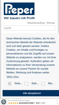 Vorschau der mobilen Webseite www.pieper-profilbau.de, Pieper Profilbau