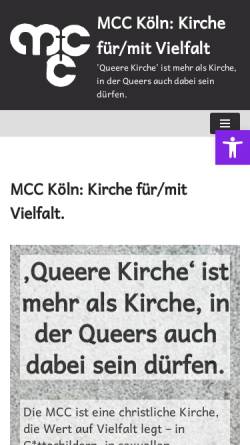 Vorschau der mobilen Webseite www.mcc-koeln.de, Metropolitan Community Church Köln