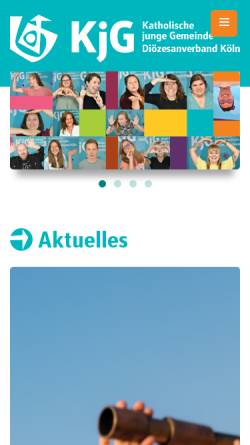 Vorschau der mobilen Webseite www.kjg-koeln.de, Katholische Junge Gemeinde im Dözesanverband Köln