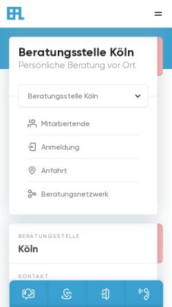 Vorschau der mobilen Webseite www.efl-koeln.de, Ehe-, Familien-, Lebensberatung im Erzbistum Köln (EFL)