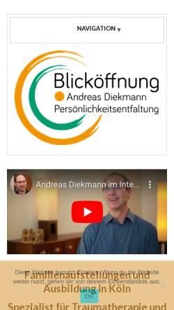 Vorschau der mobilen Webseite www.blickoeffnung.de, Praxis für ganzheitliche Psychotherapie Andreas Diekmann