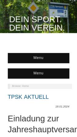 Vorschau der mobilen Webseite www.tpsk.koeln, Telekom-Post-Sportgemeinschaft Köln e.V - Ruderabteilung