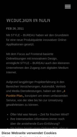 Vorschau der mobilen Webseite www.style-bureau.de, Style.Bureau, Jens Mönning