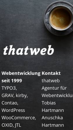 Vorschau der mobilen Webseite www.thatweb.de, That Tobias Hartmann