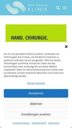 Vorschau der mobilen Webseite www.manus-klinik.de, Manus Klinik GbR