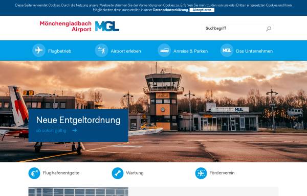 Vorschau von www.mgl.de, Flughafen Mönchengladbach (MGL)
