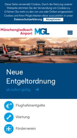 Vorschau der mobilen Webseite www.mgl.de, Flughafen Mönchengladbach (MGL)