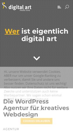 Vorschau der mobilen Webseite www.digital-art.de, Digital Art media nova GmbH