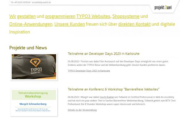 Vorschau von www.projekt2.de, Projekt2, Margrit Schnackenberg