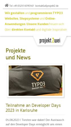 Vorschau der mobilen Webseite www.projekt2.de, Projekt2, Margrit Schnackenberg