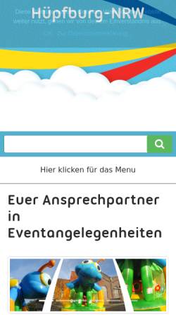 Vorschau der mobilen Webseite www.huepfburg-nrw.de, Kusch Stoltz GbR