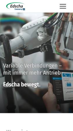 Vorschau der mobilen Webseite edscha.com, Edscha AG