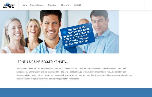 Vorschau von www.ditec-zeitarbeit.de, DiTec Gesellschaft für Zeitarbeit, Personal- und Büromanagement mbH