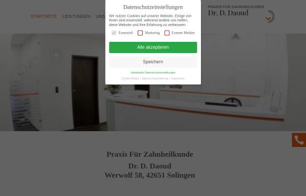 Vorschau von www.zahnarzt-dr-daoud.de, Praxis für Zahnheilkunde Dr. D. Daoud