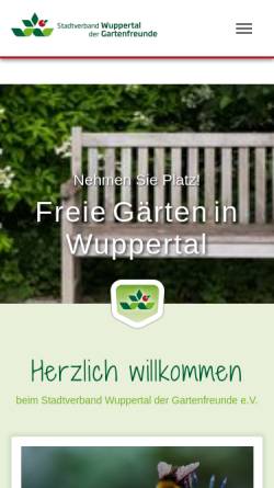 Vorschau der mobilen Webseite www.gartenfreunde-wuppertal.de, Stadtverband Wuppertal der Gartenfreunde e.V.