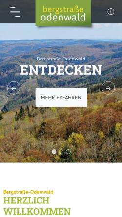 Vorschau der mobilen Webseite www.tourismus-odenwald.de, Odenwald Tourismus GmbH