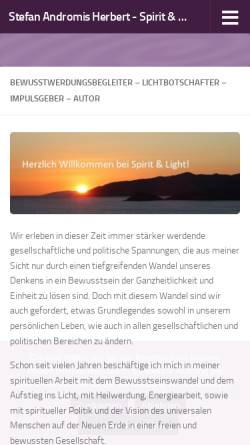 Vorschau der mobilen Webseite www.spiritlight.de, Spirit & Light