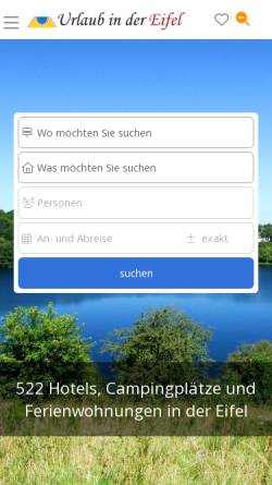 Vorschau der mobilen Webseite www.urlaub-in-der-eifel.net, Urlaub in der Eifel