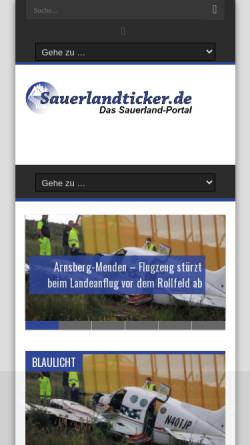 Vorschau der mobilen Webseite www.sauerlandticker.de, Sauerlandticker.de