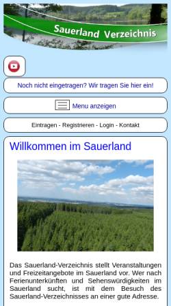 Vorschau der mobilen Webseite www.sauerland-verzeichnis.de, Sauerland-Verzeichnis.de