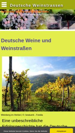 Vorschau der mobilen Webseite www.deutsche-weine-und-weinstrassen.de, Deutsche Weinstraßen und Weine