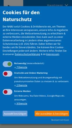 Vorschau der mobilen Webseite rlp.nabu.de, Naturschutzbund Landesverband Rheinland-Pfalz