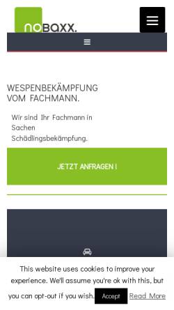 Vorschau der mobilen Webseite www.nobaxx.de, Nobaxx GbR Schädlingsbekämpfung