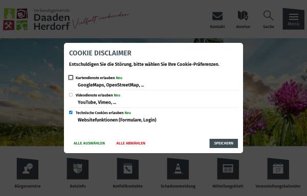 Vorschau von www.daaden.de, Verbandsgemeinde Daaden-Herdorf