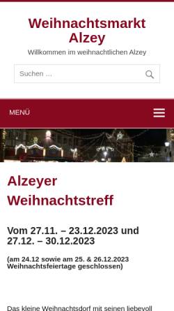 Vorschau der mobilen Webseite weihnachtsmarkt-alzey.de, Alzeyer Weihnachtsmarkt