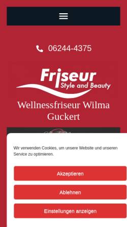 Vorschau der mobilen Webseite www.wellnessfriseur.de, Wellnessfriseur Guckert