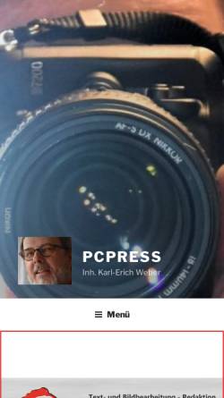 Vorschau der mobilen Webseite www.pcpress.de, PCpress Inhaber Karl-Erich Weber