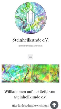 Vorschau der mobilen Webseite www.steinheilkunde-ev.de, Steinheilkunde e. V.