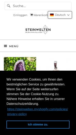Vorschau der mobilen Webseite www.steinwelten.at, Steinwelten