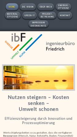 Vorschau der mobilen Webseite ibf-energiekonzepte.de, IbF Ingenieurbüro Friedrich