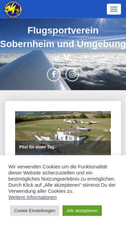 Vorschau der mobilen Webseite www.edrs.info, Flugsportverein Sobernheim und Umgebung e.V.