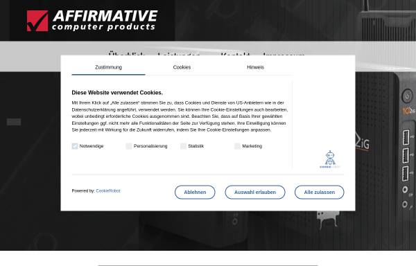 Vorschau von affirmative.de, AFFIRMATIVE computer products GmbH