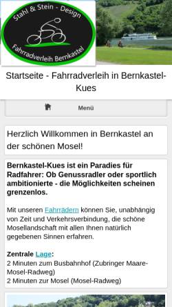 Vorschau der mobilen Webseite www.fahrradverleih-bernkastel.de, Fahrradverleih in Bernkastel-Kues