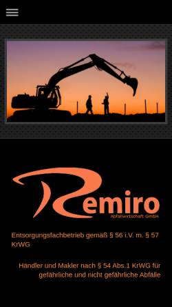 Vorschau der mobilen Webseite www.remiro-abfallwirtschaft.de, Remiro Abfallwirtschaft GmbH