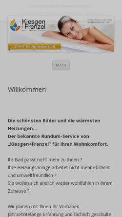Vorschau der mobilen Webseite www.kiesgenundfrenzel.de, Kiesgen+Frenzel • Bad | Sanitär | Heizung