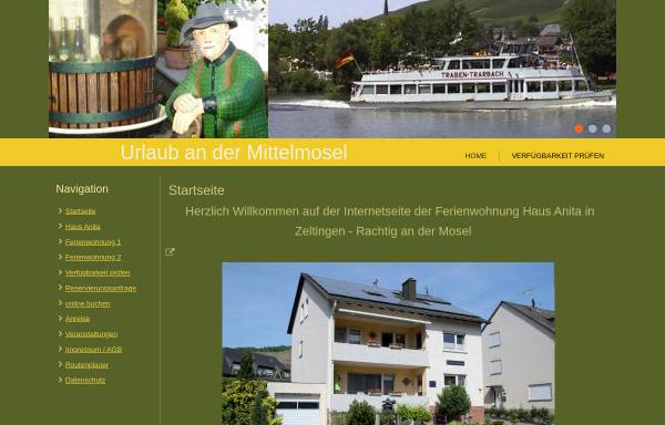 Vorschau von www.hausanita-mosel.de, Ferienwohnung Haus Anita