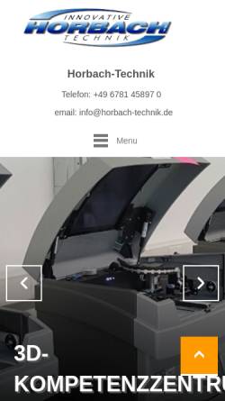 Vorschau der mobilen Webseite horbach-technik.de, Horbach Industriebedarf GmbH