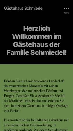 Vorschau der mobilen Webseite www.gaestehaus-schmiedel.de, Gästehaus Schmiedel