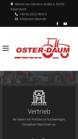 Vorschau der mobilen Webseite www.oster-daum.de, Oster-Daum Landmaschinen und Gartentechnik