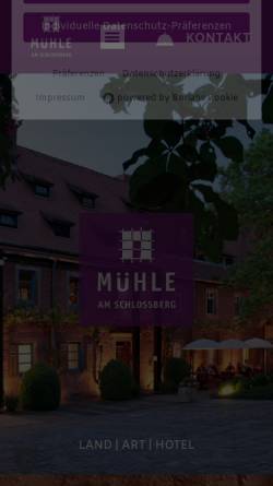 Vorschau der mobilen Webseite www.muehle-schlossberg.de, Hotel Mühle am Schlossberg