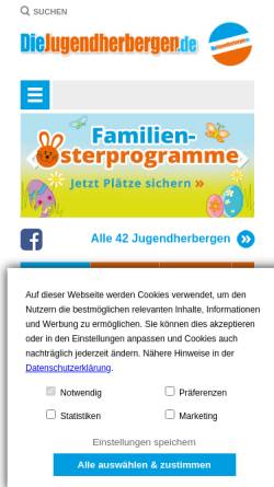 Vorschau der mobilen Webseite www.diejugendherbergen.de, Jugendherberge Prüm