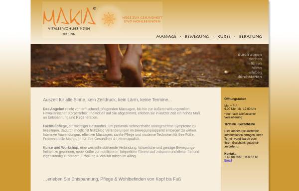 Vorschau von www.makia-vitales-wohlbefinden.de, MAKIA vitales wohlbefinden
