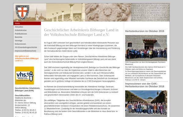 Geschichtlicher Arbeitskreis im Volkbildungswerk Bitburg-Land