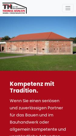Vorschau der mobilen Webseite www.bauunternehmen-haenlein.de, Bauunternehmen Hänlein
