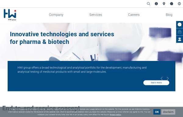 Vorschau von www.hwi-pharma-solutions.com, HWI ANALYTIK GmbH