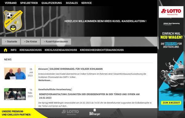 Vorschau von www.swfv-kusel-kaiserslautern.de, Südwestdeutscher Fußballverband Kreis Kusel-Kaiserslautern